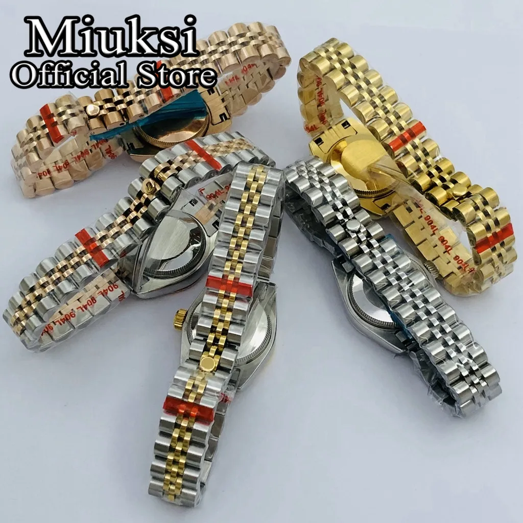 Miuksi 26mm silver gold watch case sapphire glass silver black green dial fit NH05 NH06 movement