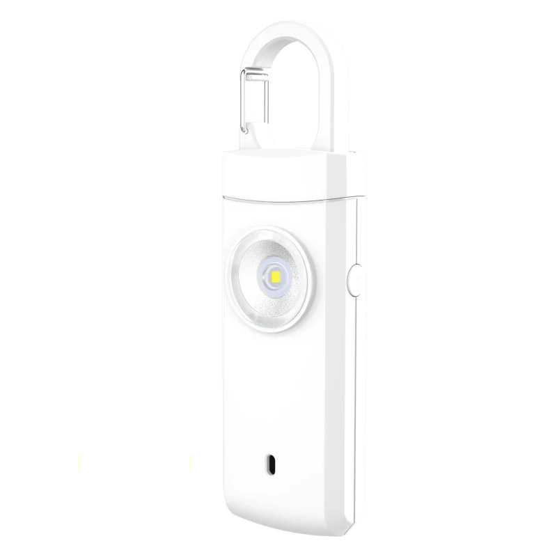 Self Defense LED Flashlight USB Rechargeable Keychain Light with Safety Alarm Protective Supplies Women Outdoor Emergency Tool