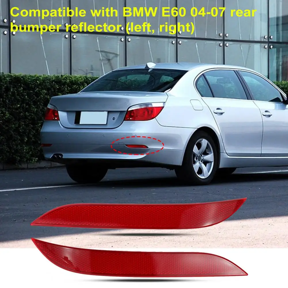 Rear Bumper Professional Moisture-proof ABS Left Right Tail False Light Reflector Replacement for E60 04-07