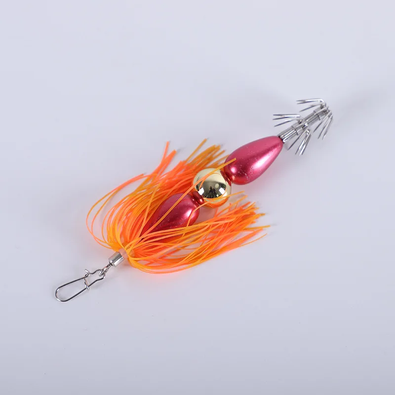 Fishhook Wooden Shrimp Squid Needle Octopus Squid Octopus Bait Sea Boat Fishing Road Runner Bait Silicone Wire Wooden Shrimp