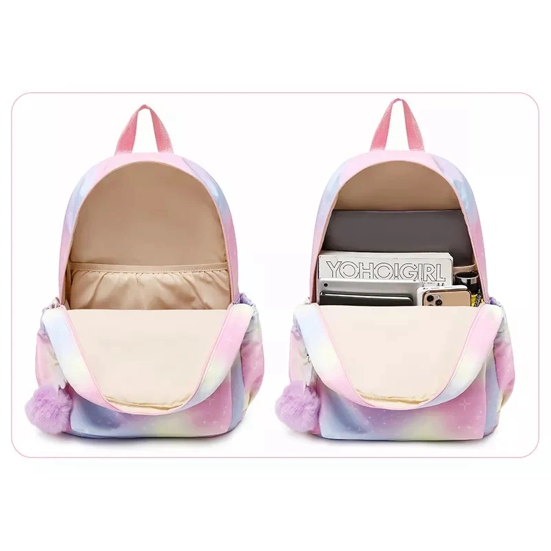 Kawaii Kids Girls School Backpack Water Resistant Bookbag With Pendant Elementary Students Book Bag Primary School Bag for Teens
