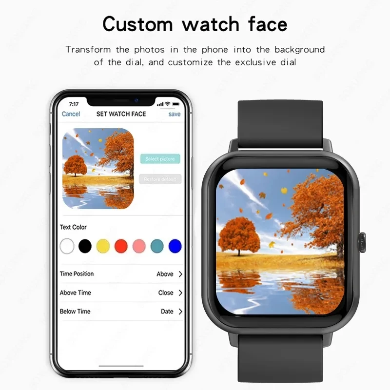 For Xiaomi Huawei IOS 1.83 Inch Bluetooth Call Smartwatch Men Support 120 Sport 2023 New Women Rotary Keys Smart Watch +Box