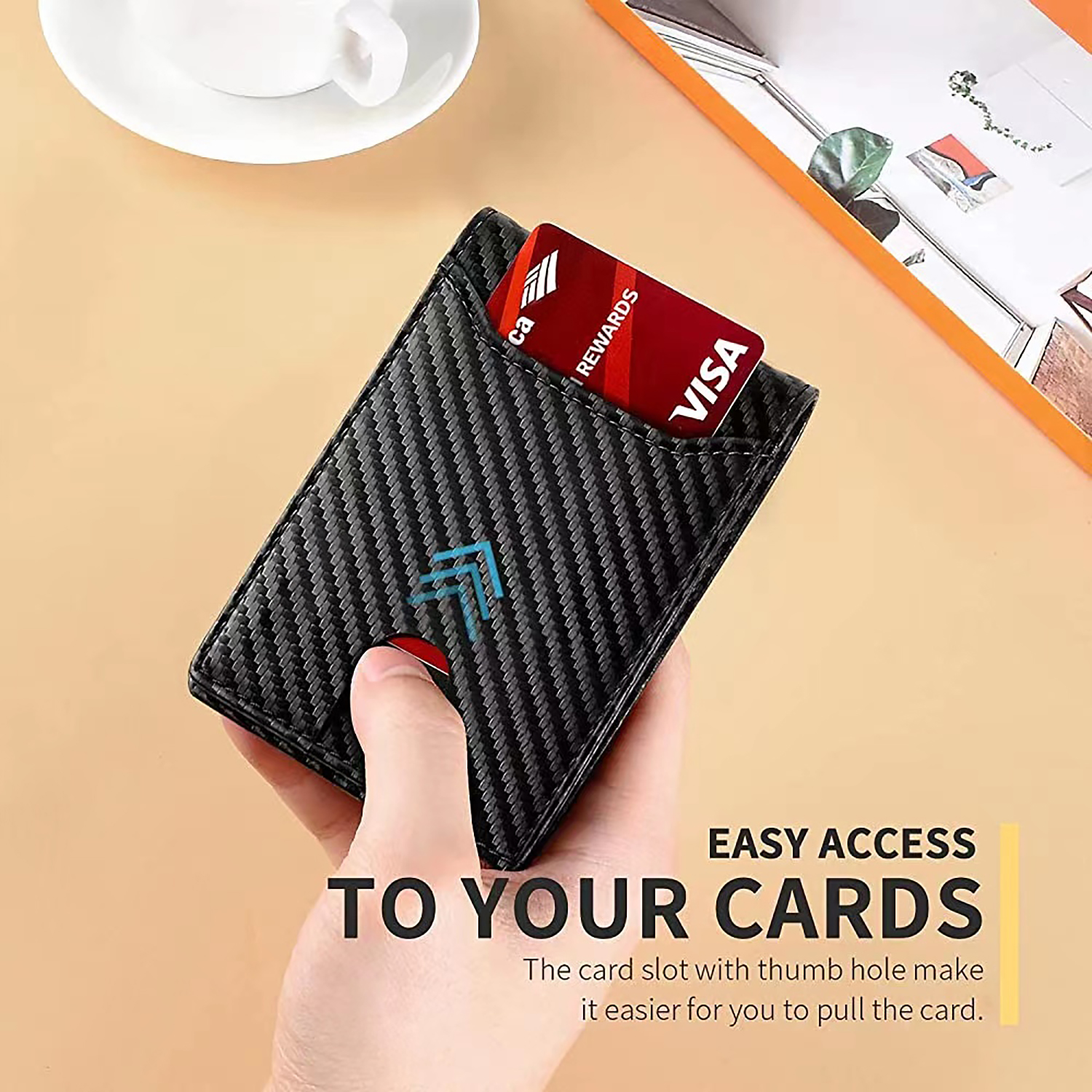 SEMORID Slim Wallet for Men Minimalist Leather Bifold RFID Blocking with 9 Slots