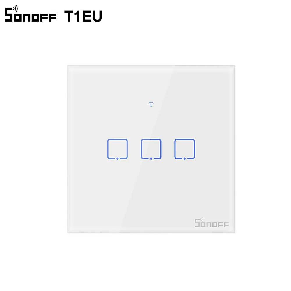 Itead SONOFF TX T1 EU WiFi Light Switch APP/Voice/433Mhz RF Remote Controller Smart Home Switches Glasss Panel Works With Alexa