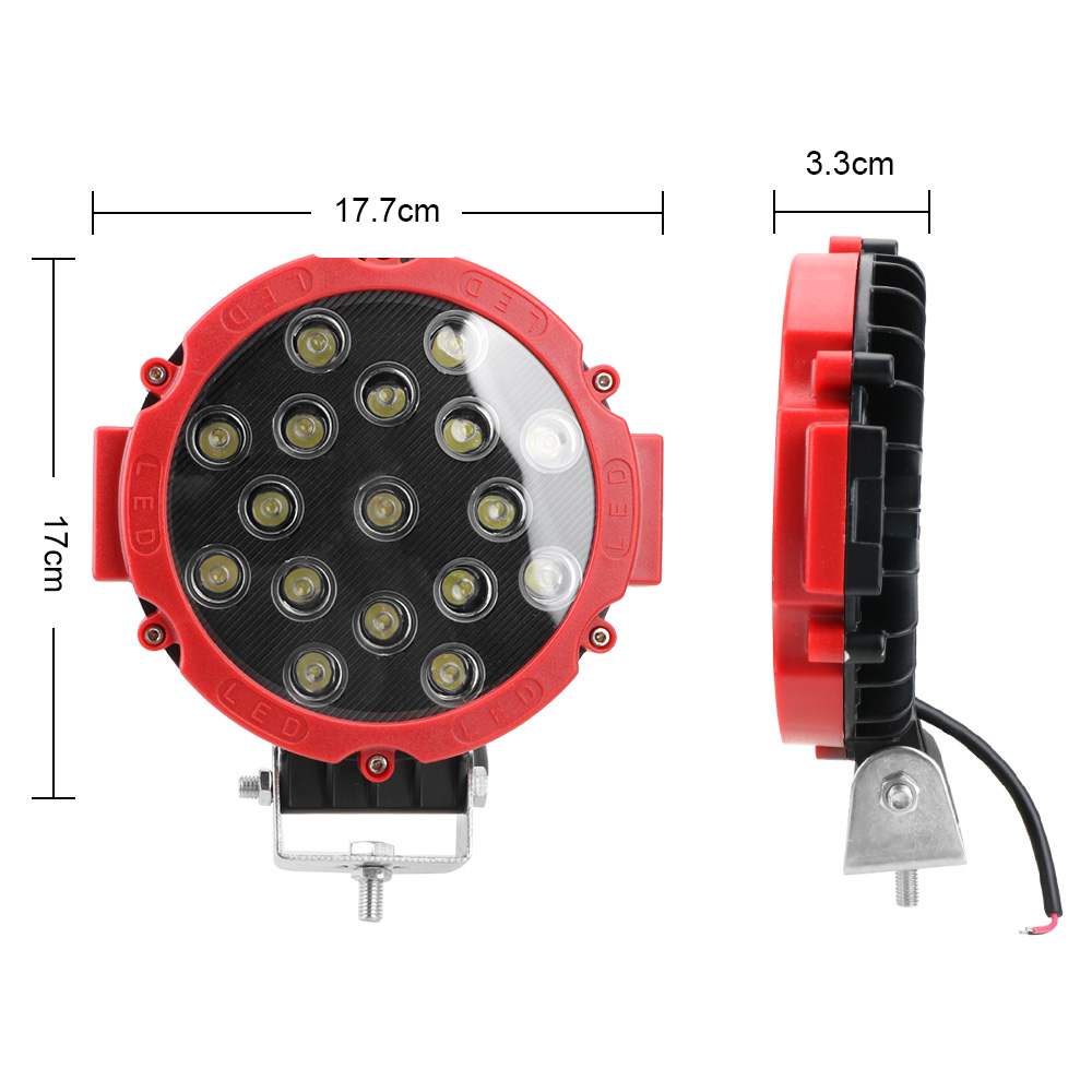 12V 24V 51W Bright LED Light Off Road 4x4 Spotlight Headlight Work Spot Lamp Automotive Car Accessories For Truck JEEP Hummer