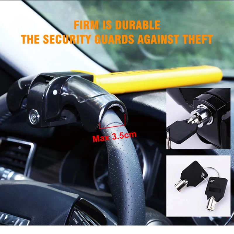Anti Theft Steering Wheel Lock Car Steering Wheel Lock T Shape High Safety Anti-Theft Lock For Car SUV Truck Auto Cars New
