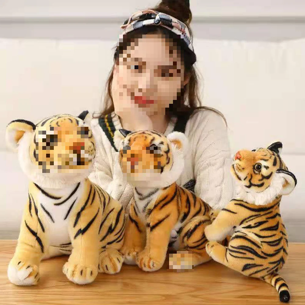 Real Life Plush Tiger Doll Toys For Children Cute Stuffed Animals Toy Present Good Quality Standing Decoration