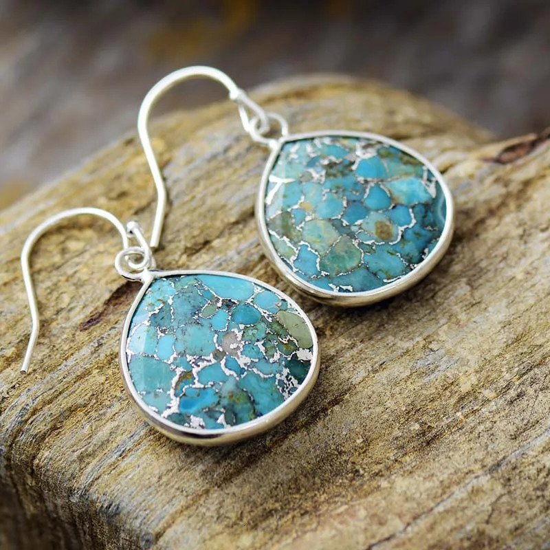 Avant garde womens tears turquoise pendant earrings decorative art modernism teenage earring rhinestone jewelry wholesale 241031