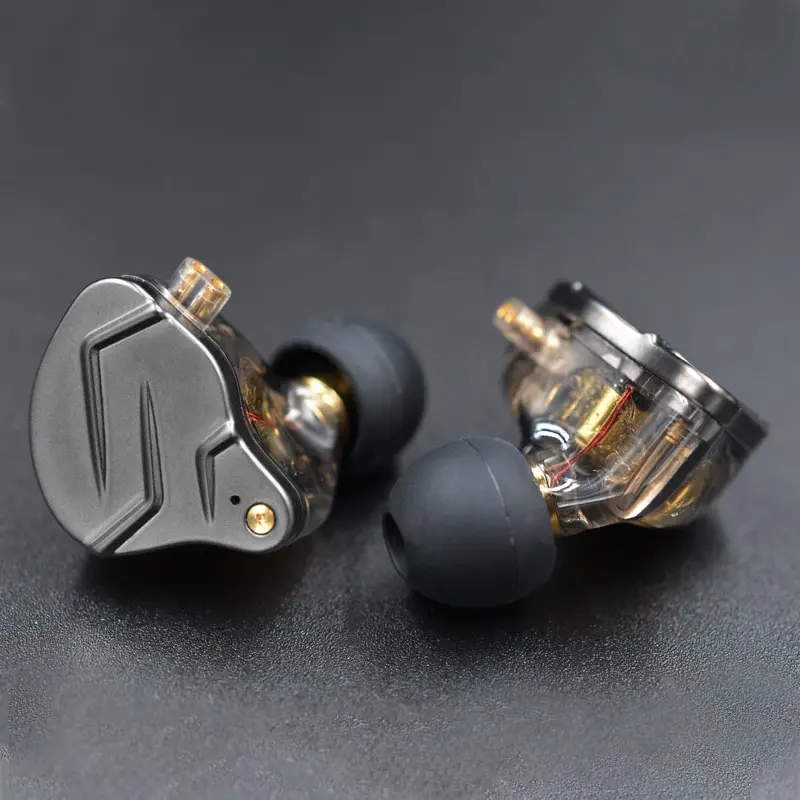 PRO KZ ZSN 1BA 1DD Hybrid Drive In Ear Earphones HIFI Metal Bass Earbud Sport Music Headset Replaceable smile