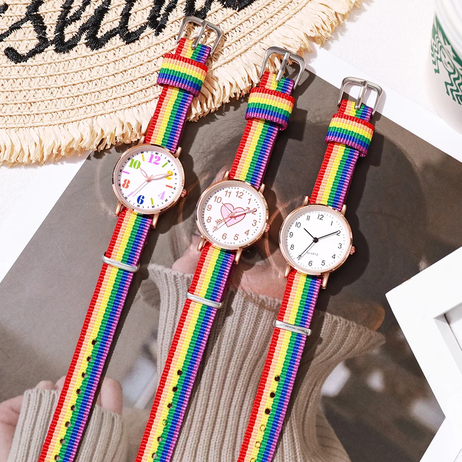 Casual Watch For Women Rainbow Band Watches Simple Classic Ladies Quartz Wristwatch Clock Gift relojes de mujer