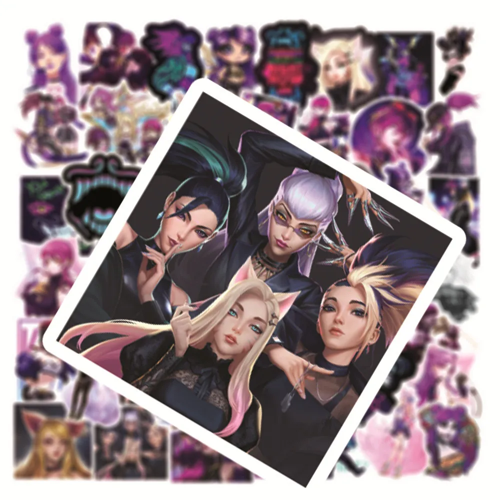 10/30/50PCS Game LOL KDA Anime Stickers for Laptop Water Bottle Skateboard Scrapbooking Waterproof Kids Decal Sticker Packs