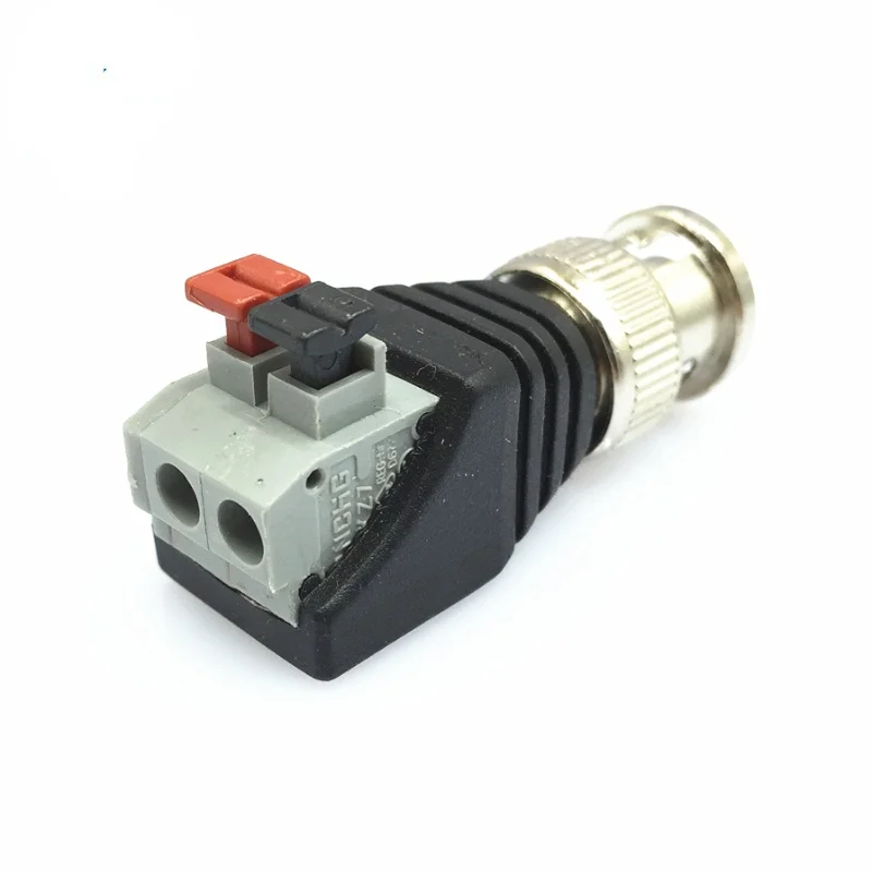 Terminal Camera CCTV BNC Male Video Balun Connector Cable Adapter Plug Pressed connected for CCTV Camera
