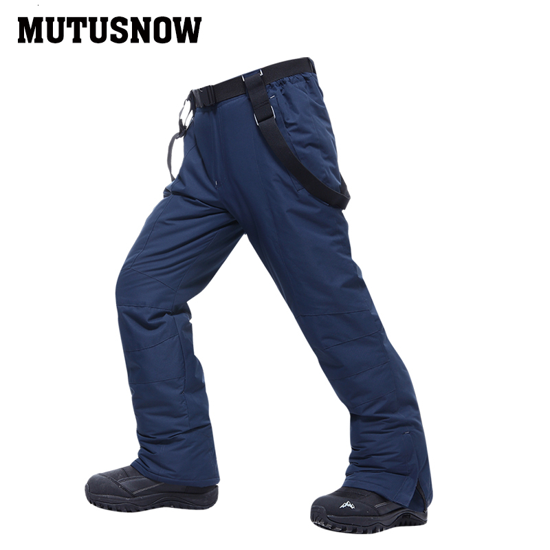 2023 High Quality Large Size Men -30 Temperature Windproof Waterproof Warm Snow Trousers Winter Ski Snowboarding Pants