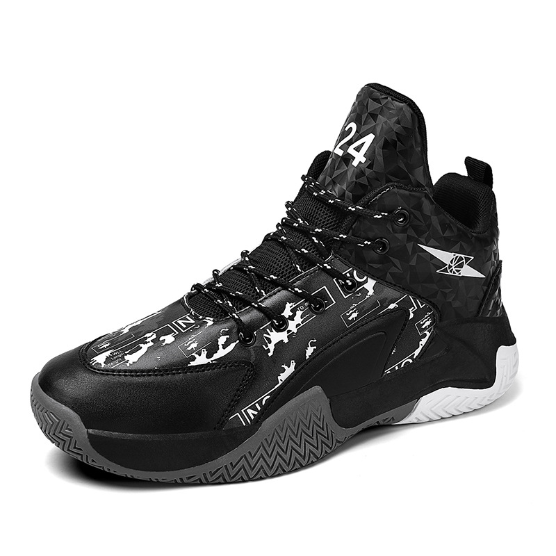 Plus Size Basketball Shoes Men's Autumn and Winter Leather Waterproof and Wear-Resistant Practical Sneakers Free shipping