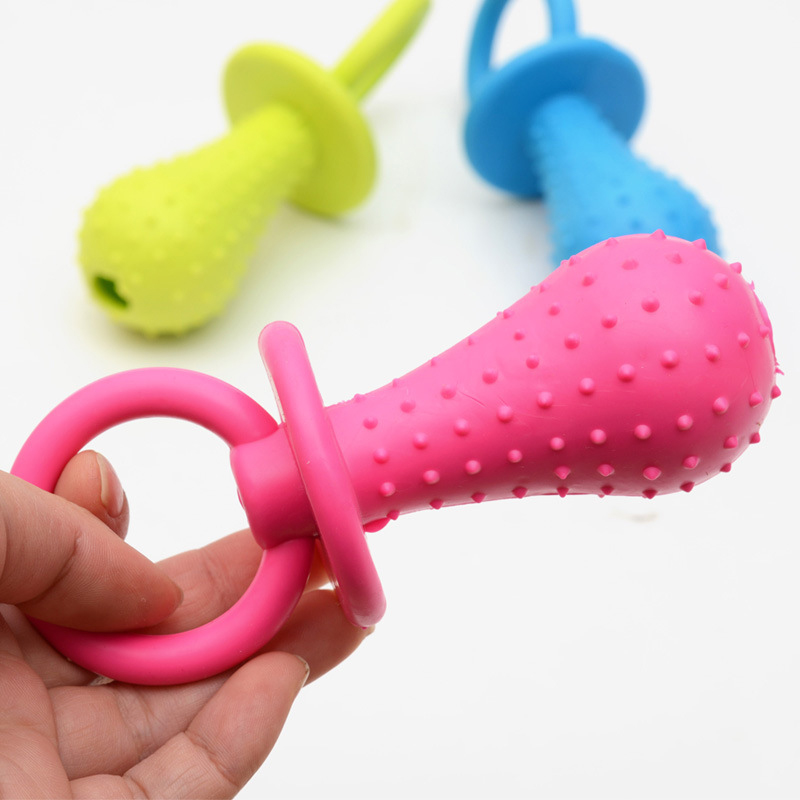 Pet Toys For Small Dogs Rubber Pacifier Ring Shape Bite Resistant Dog Toy Puppy Teeth Cleaning Chew Training Toys Pet Supplies