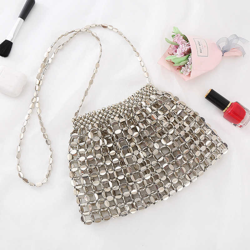 Handmade Beaded Finished Pearl Bag Ins Versatile Internet Celebrity Handbag Woven Diy Diagonal Cross Women s Mobile Phone 240403