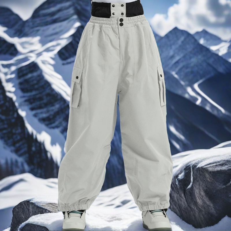 New Adult Skiing Pants 2024 Warm Loose Couple Ski Trousers Outdoor Winter Waterproof Female Snow Britches Man Snowboard Clothes