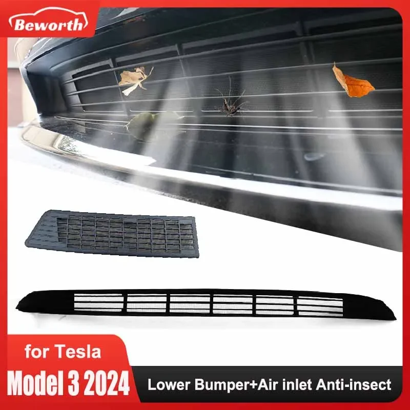 Lower Bumper Anti Insect Net for Tesla Model 3 Highland 2024 Insect Garbage Proof Protective Mesh Inner Cover Racing Grill Panel