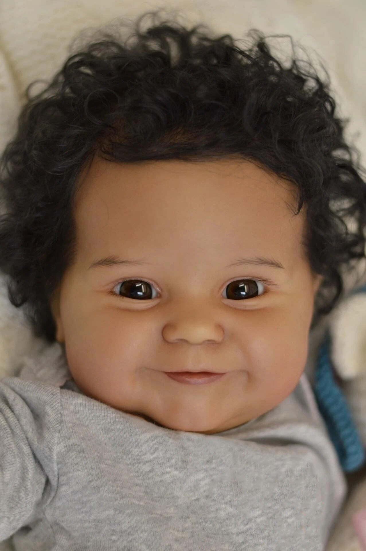 NPK 50CM Soft Body Flexible Reborn Baby Girl Maddie Black Skin African American Baby Handrooted Hair