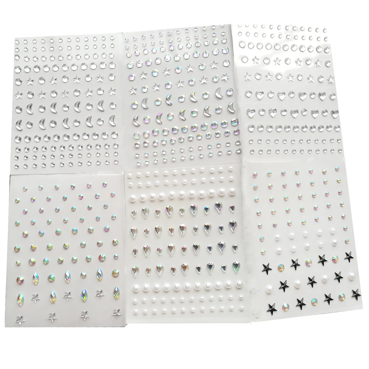 3D Half Pearl Jewelry Eyes Face Sticker Bottom Flat Self Adhesive Pearl Diamond Jewels Party Eyebrow Nail Body Makeup Decoration