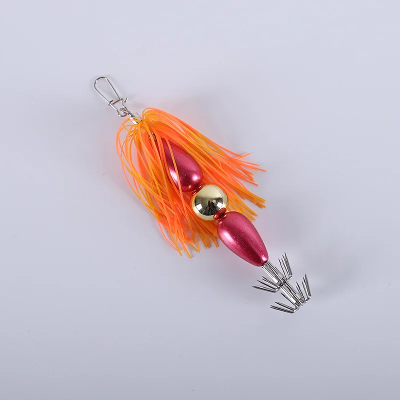 Fishhook Wooden Shrimp Squid Needle Octopus Squid Octopus Bait Sea Boat Fishing Road Runner Bait Silicone Wire Wooden Shrimp