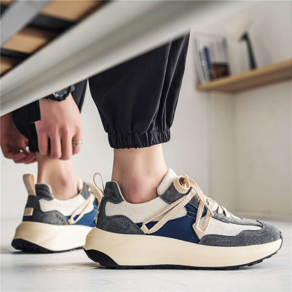 New Student Fashion Low Cut Thick Sole Lace Up Men's Casual Board Youth Outwear Sports Shoes