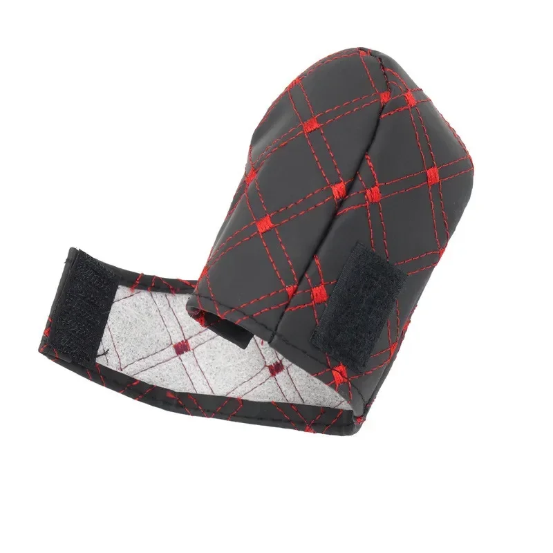 2 in 1 Set Faux Leather Gear Shift Knob Hand Brake Sleeve Car Interior Protect Cover Accessories New
