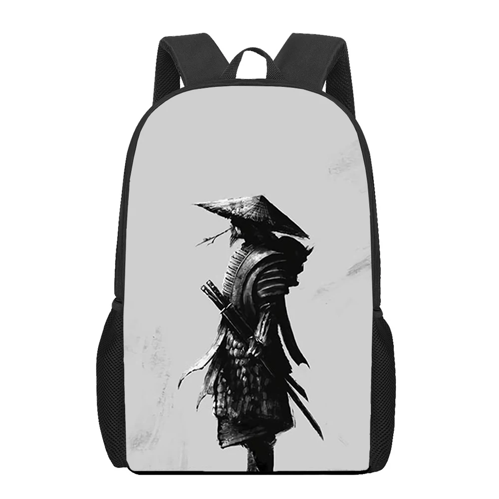 Anime Style Samurai Print Backpacks Girls Boys Student School Bag Teenager Casual Storage Backpacks Woman Men Travel Rucksacks