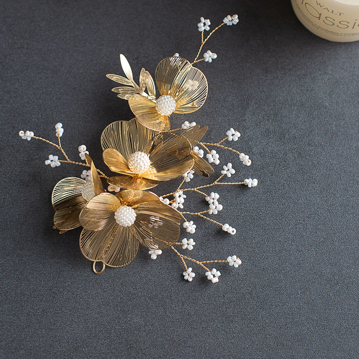 Bride Headbands Tiaras For Women Golden Pearl Flower Hairbands Engagement Prom Headpiece Wedding Hair Accessories Noiva Jewelry