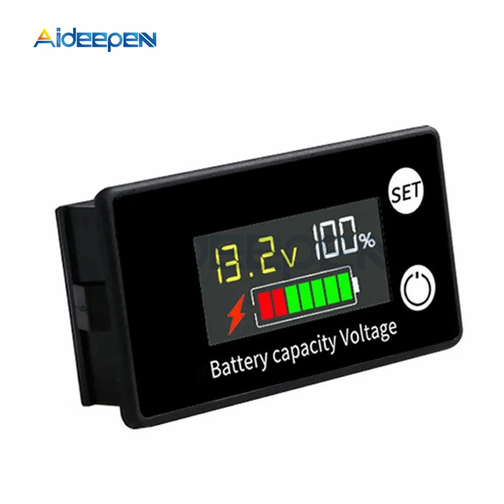 6133A Battery Capacity Indicator DC 8V-100V Battery Voltmeter Lead Acid Lithium LiFePO4 Car Motorcycle Voltmeter Voltage Gauge
