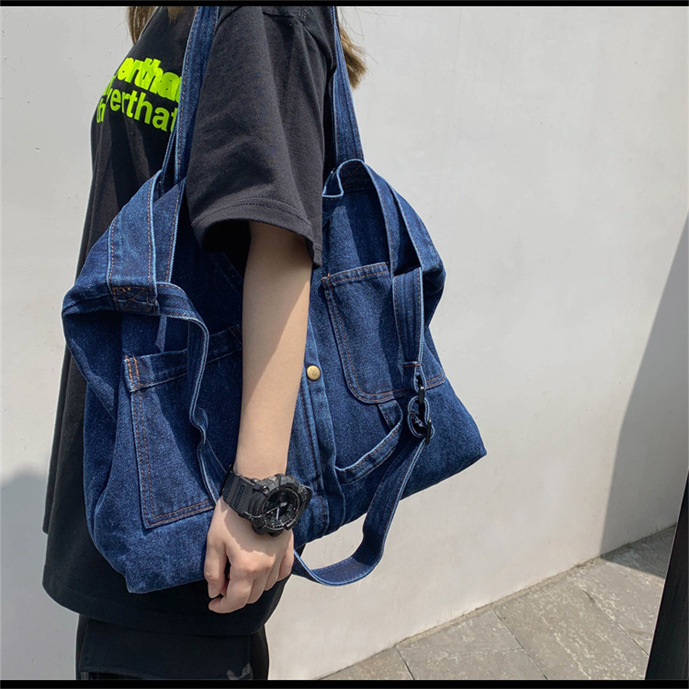 Denim Large Capacity Handbag Shoulder Bag Messenger Bag Casual Denim Fashionable Crossbody Bag High-quality Women Tote Bag