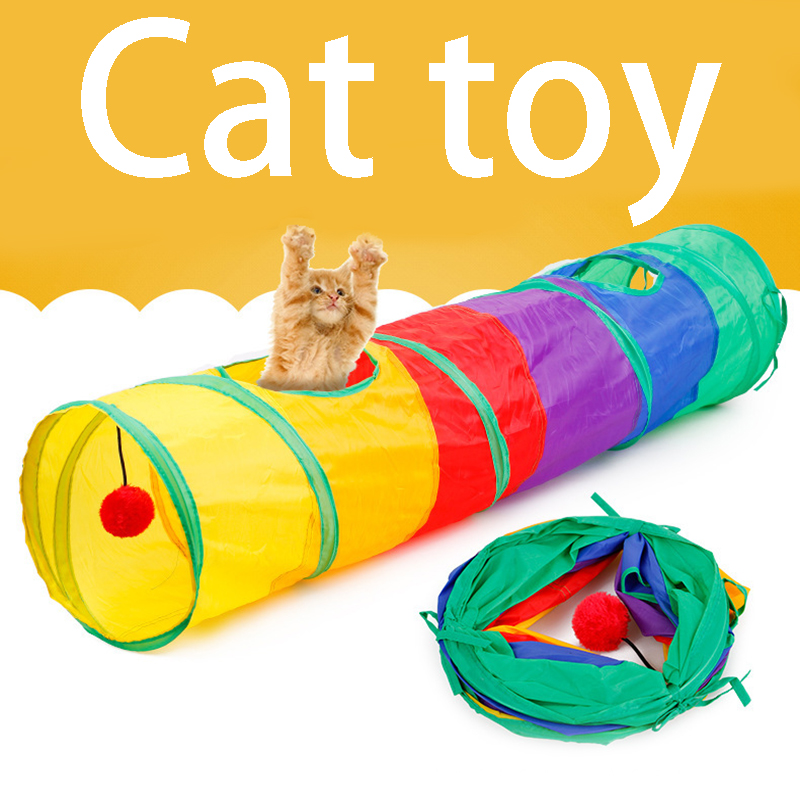 Cat Tunnel Pet Tube Collapsible Play Toy Indoor Outdoor Kitty Puppy Toys for Puzzle Exercising Hiding Training