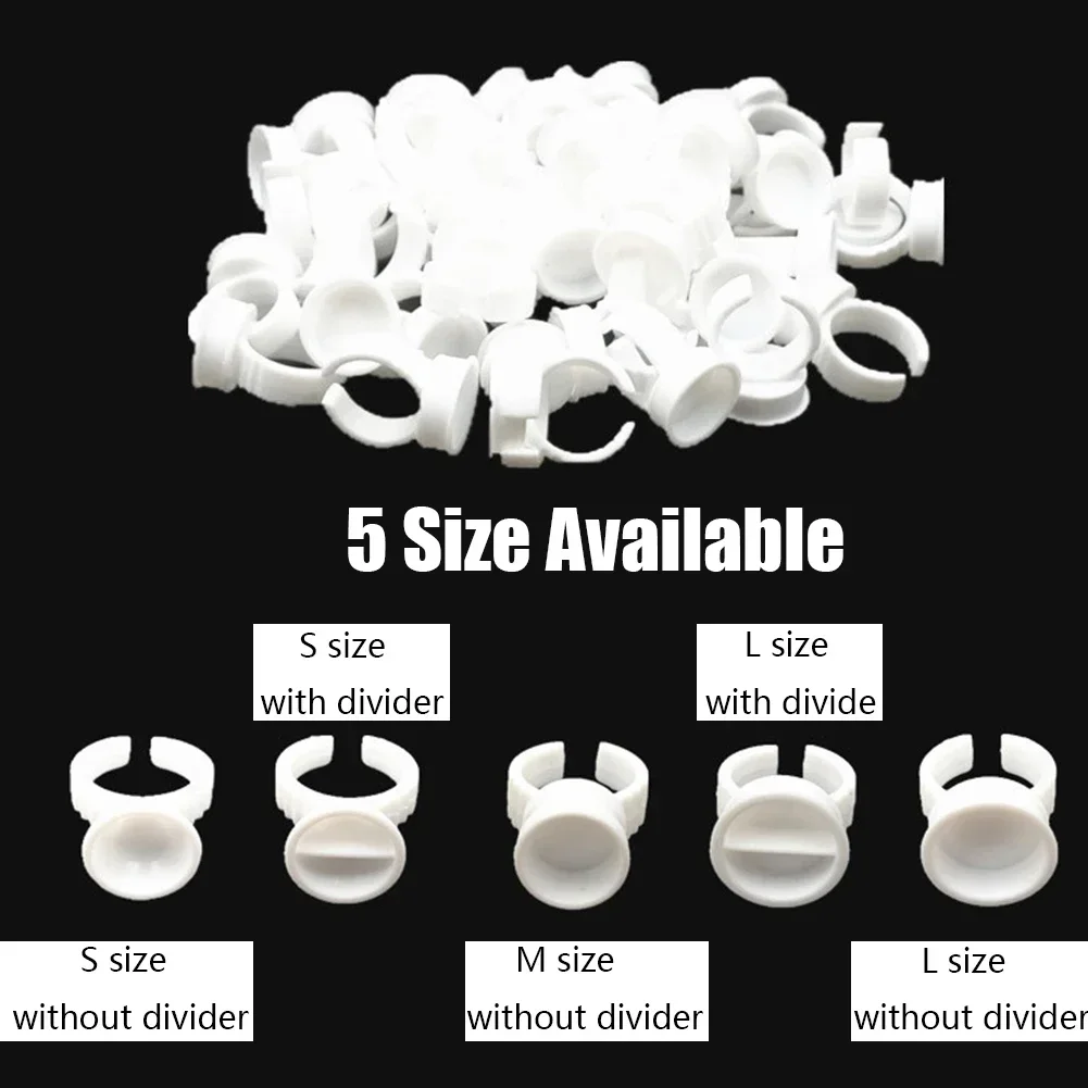 100pc S/M/L Plastic Tattoo Ink Rings Cup Microblading Pigment Holder Permanent Makeup Eyebrow Divider Container Pmu Accessories