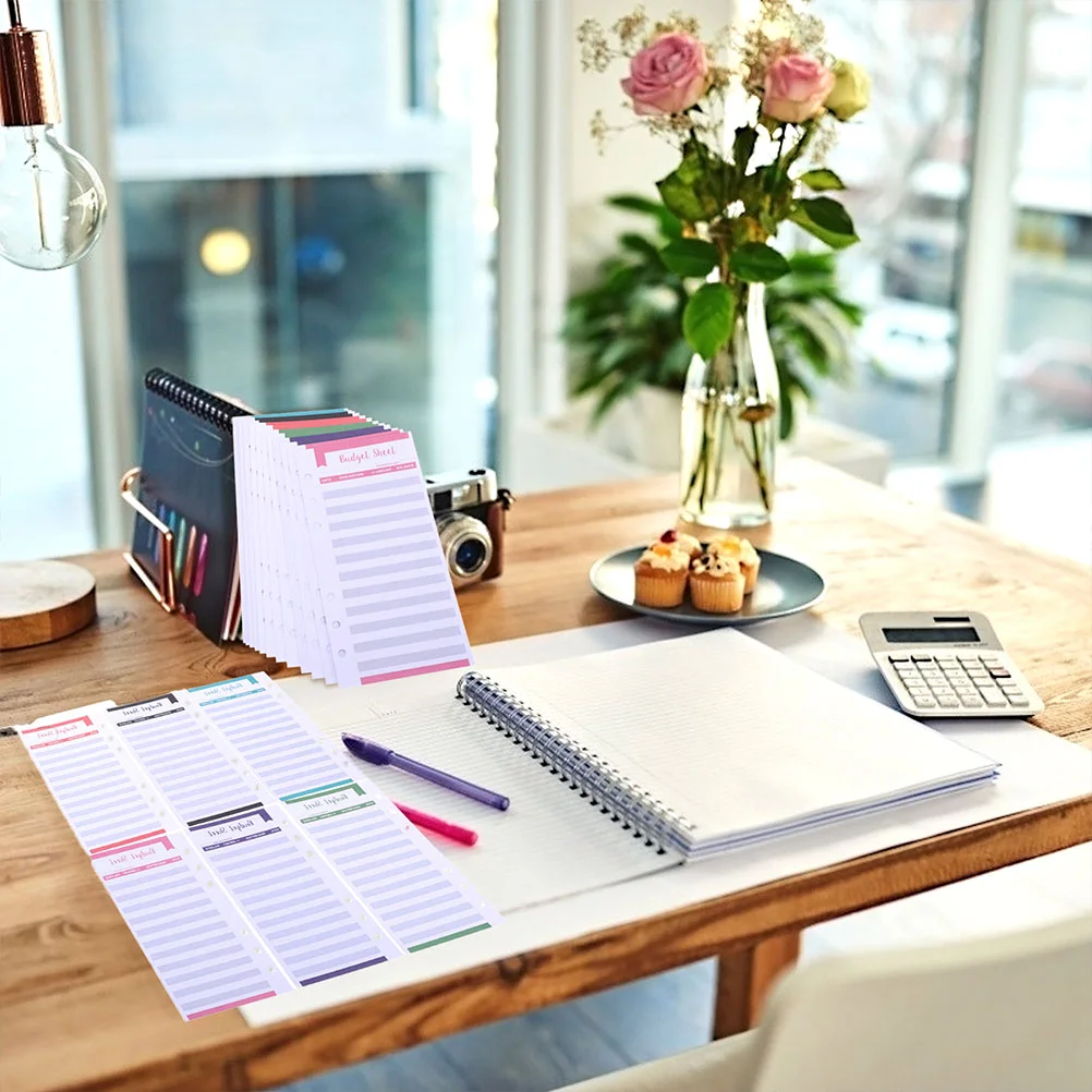 40PCS Simple Wallet Expense Cash Budget Binder Envelopes A6 Budget Binder Inserts Budget Planner with Holes for Ledger