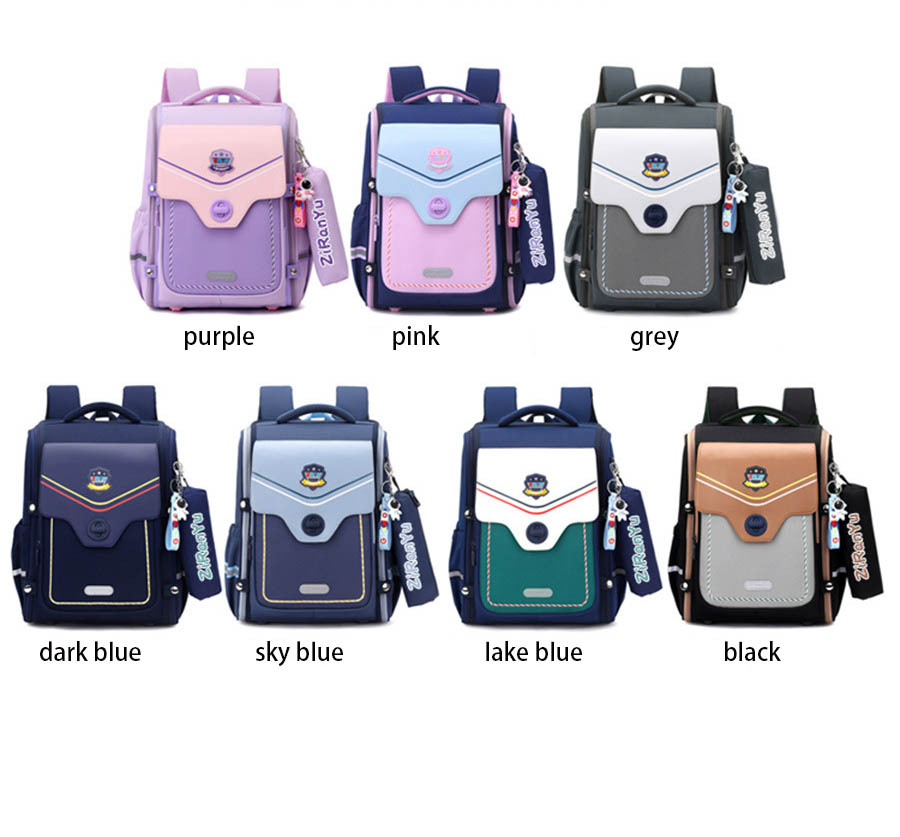British style new backpack for grades 3-6 spine protecting boys and girls, backpack for elementary school students