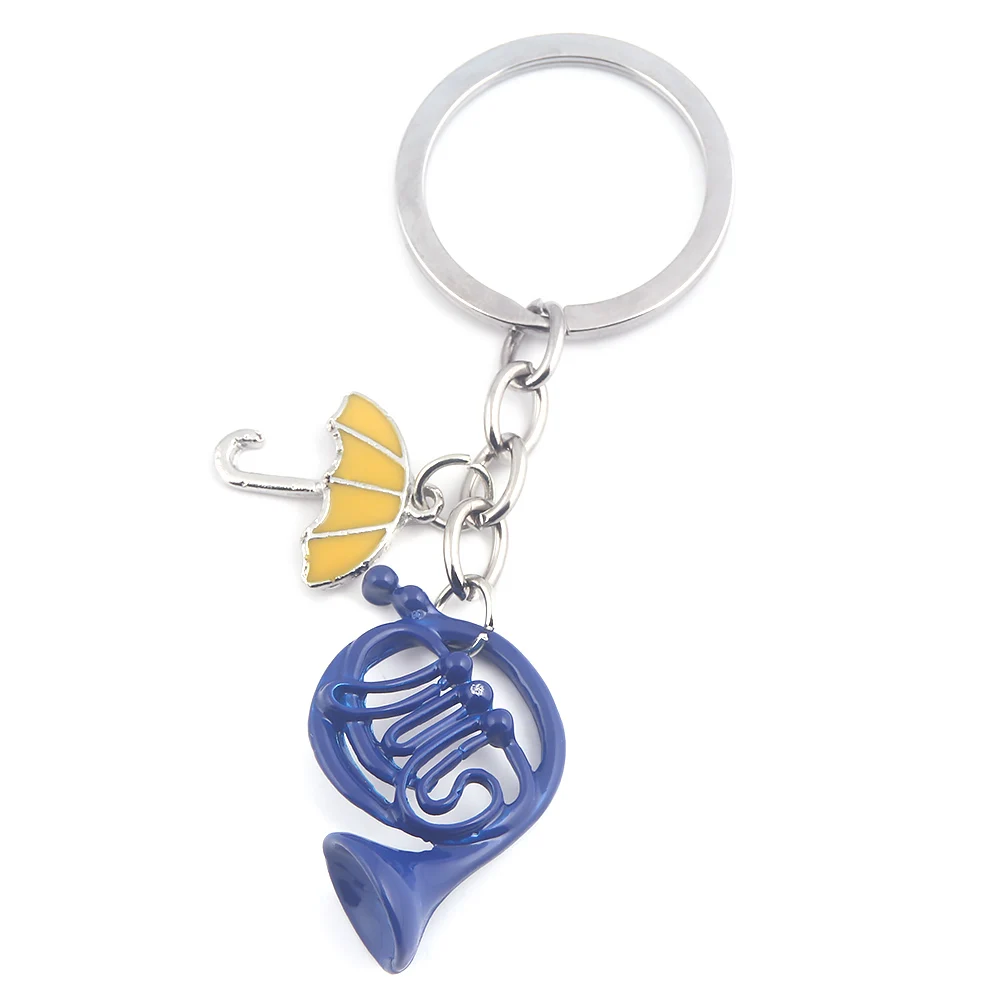 TV HIMYM How I Met Your Mother Keychain Yellow Umbrella Blue French Horn Pendant Keyring For Mom Dad Festival Gift Jewelry