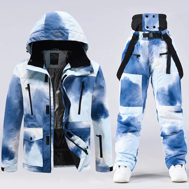 2025 Jacket Pants Windproof Female Skiing Tracuit Clothes Outdoor Sport Mountain Man Snowboard Sets Hooded Warm Women Ski Suit