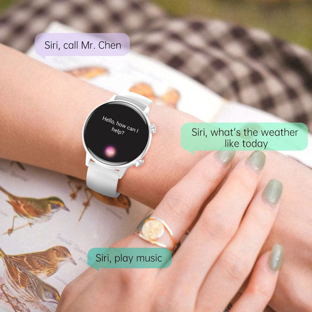 HK39 Smart Watch Women Small With Whatsapp IP68 Waterproof AMOLED 360*360 HD Screen Blood Pressure Android Ladies NFC Smartwatch