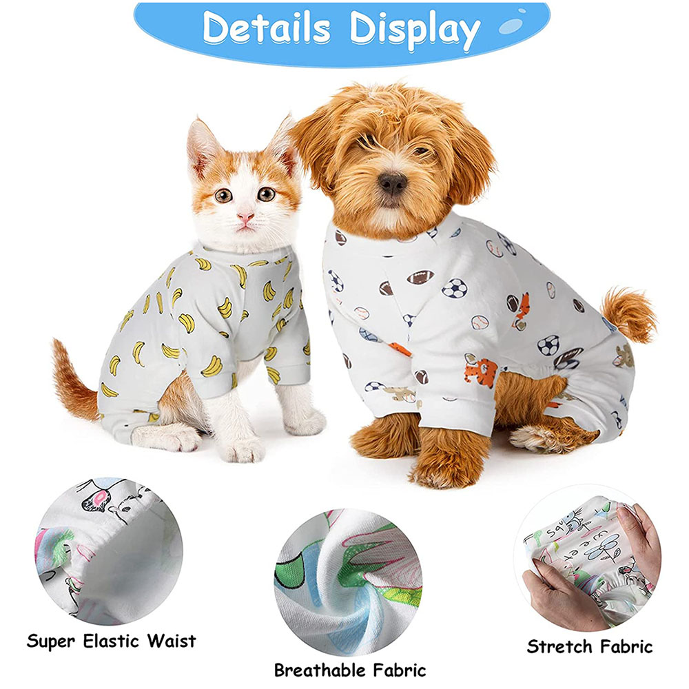 Puppy Dog Pajamas Adorable Dog Onesies Soft Puppy Rompers Pet Bodysuit Clothes for Small Medium Dogs Cute Pet Four Leg Clothing
