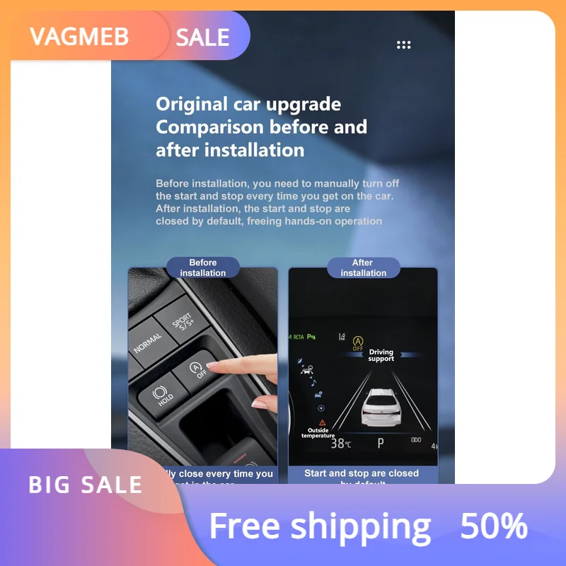 For Toyota Corolla RAV4 YARiS Camry PRADO Car Automatic Stop Start Engine System Eliminator Disable Cable Auto Stop Canceller