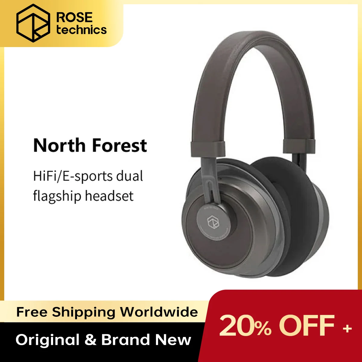 Rose Technics North Forest Over-ear Headset Wired HIFI/E-sports Dual Flagship Headphone