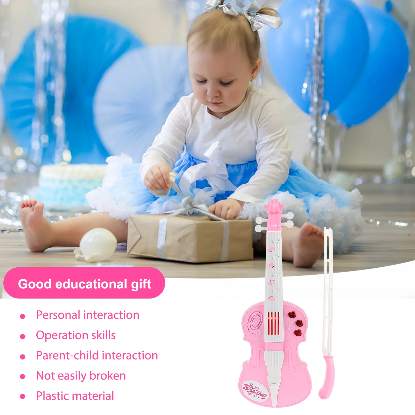 Ukulele Guitar Musical Instrument Electronic Violin Girl Toys Plastic Plaything