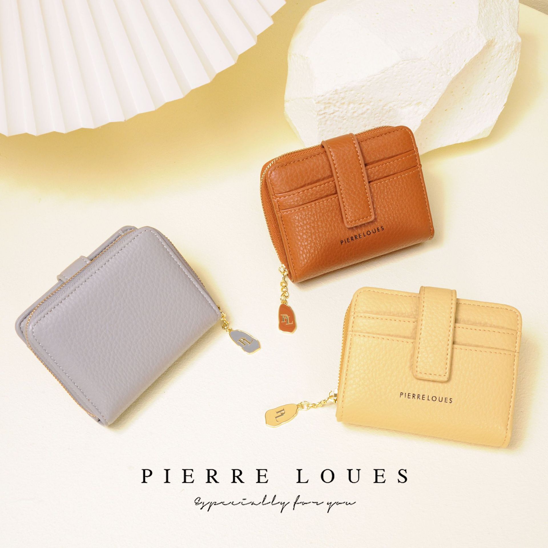 2025 new Korean version short women's coin purse with high-end feel, leather small bag, multi card zipper, ins wallet