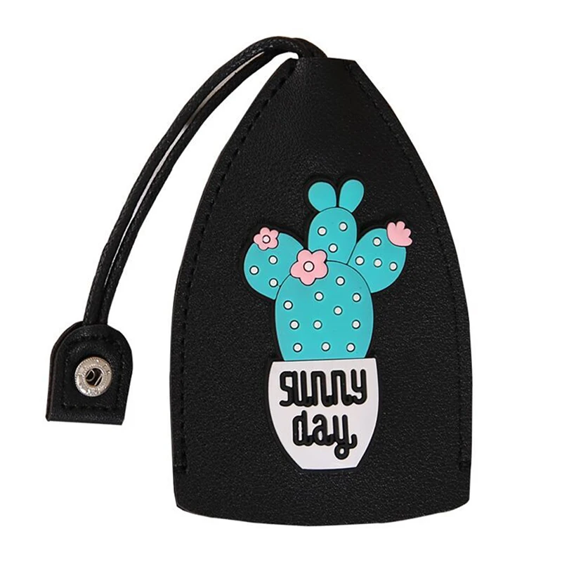 Cute PU Leather Car Key Case Holder Creative Fruit Pull Out Key Sleeve Large Capacity Keychain Pouch Keychain Organizer