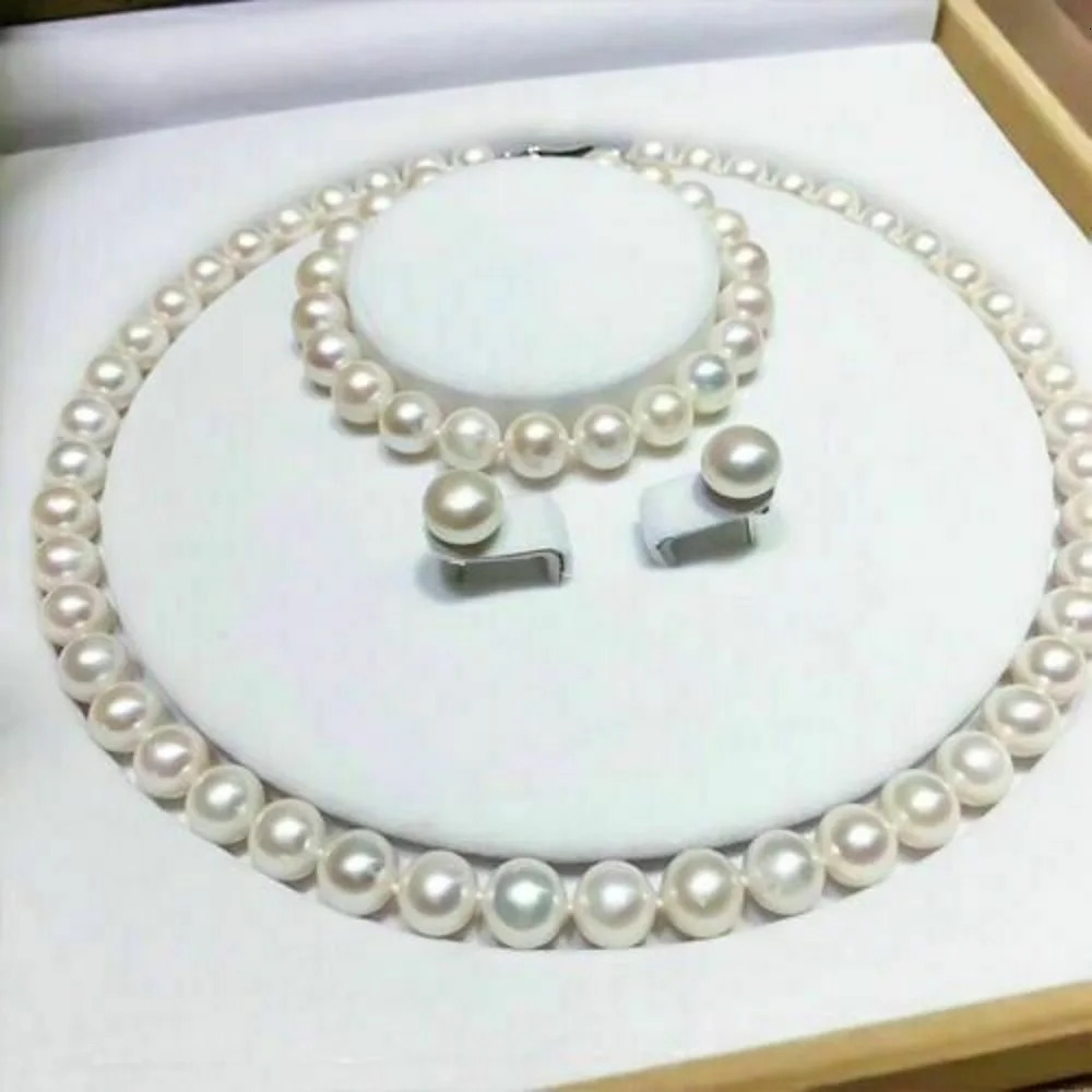 Akoya White Pearl Necklace Earring Set 241031