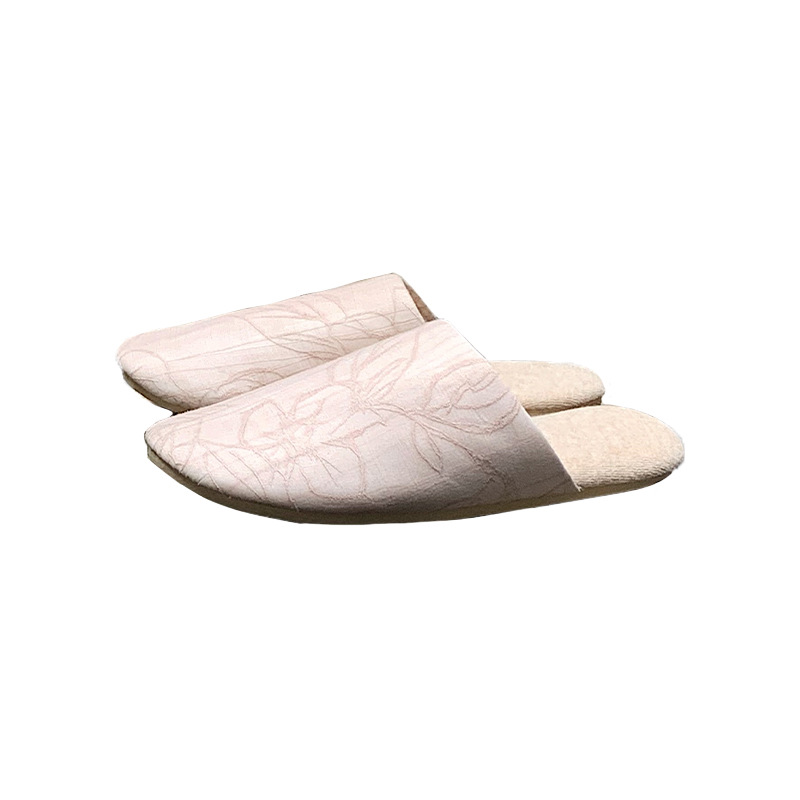 Women's winter trend retro national style Zen fluffy cotton slippers Warm and interesting cotton slippers in winter home bedroom