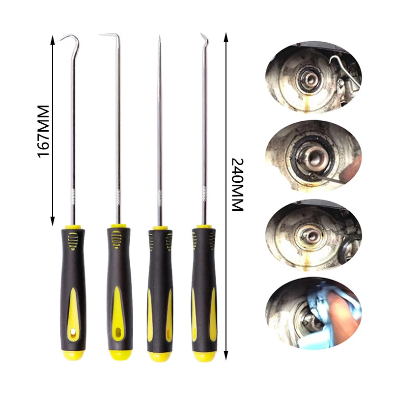 4Pcs/set Auto Vehicle Oil Screwdrivers Set O-Ring Seal Gasket Puller Pick Hooks Car Remover Tools Kit
