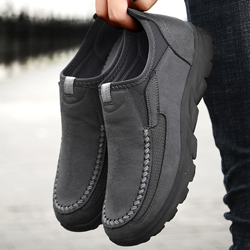 Casual Breathable Sneakers 2023 New Fashion Comfortable Flat Handmade Retro Leisure Loafers Men Shoes 77a98