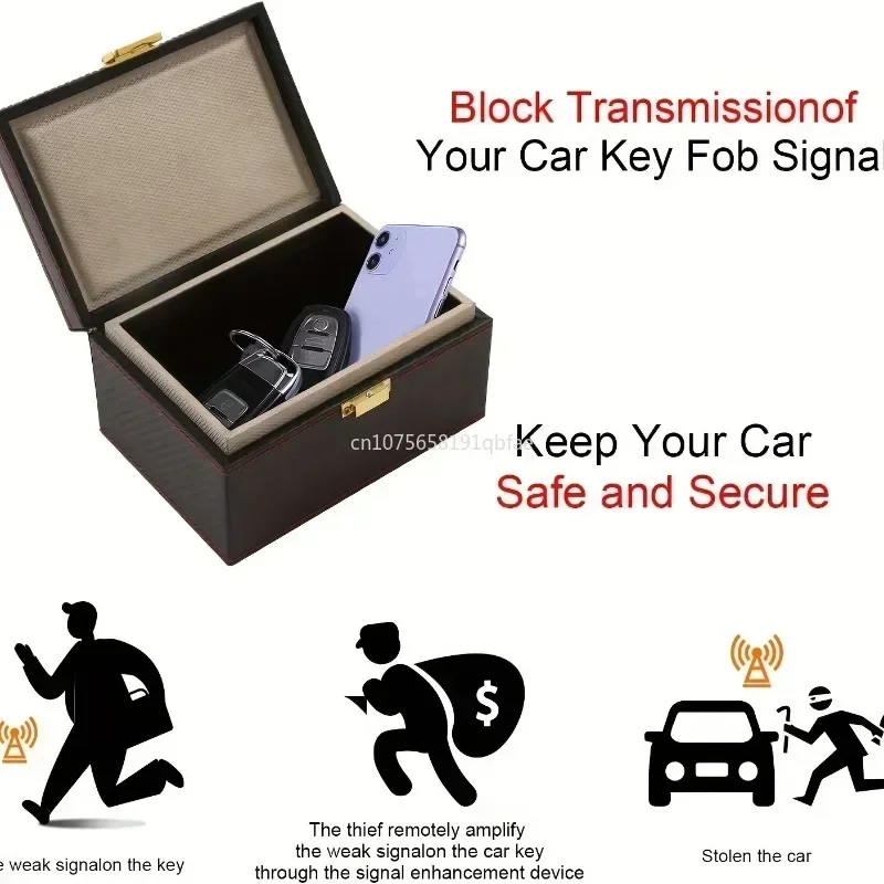 Storage Box Car Key Box High Capacity RFID Signal Shielding Box for Car Keys Anti-theft Car Keychain Protector Safe