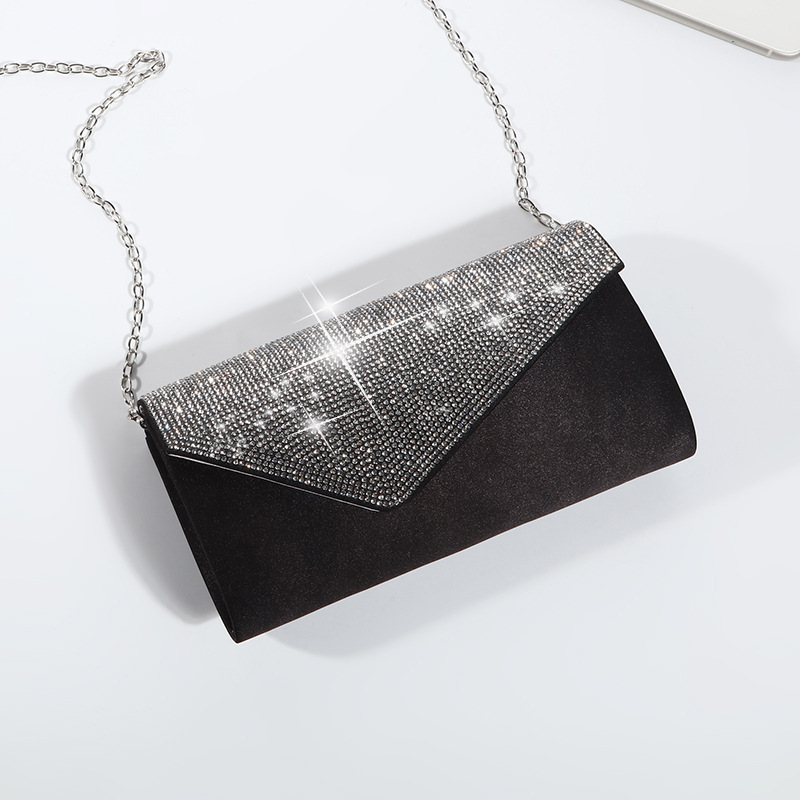New sparkling rhinestone dinner bag Light luxury party women's shoulder bag Change makeup storage evening gown bag